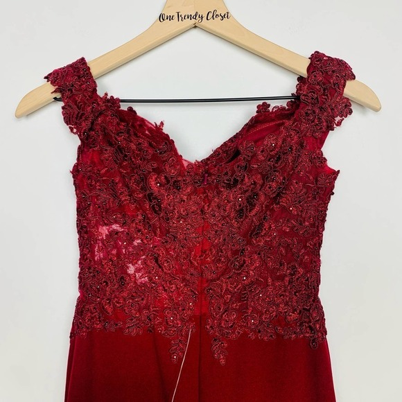 #50 Dancing Queen | Sheer Floral Embroidered Off Shoulder Prom Dress DQ-2274 - Picture 9 of 16